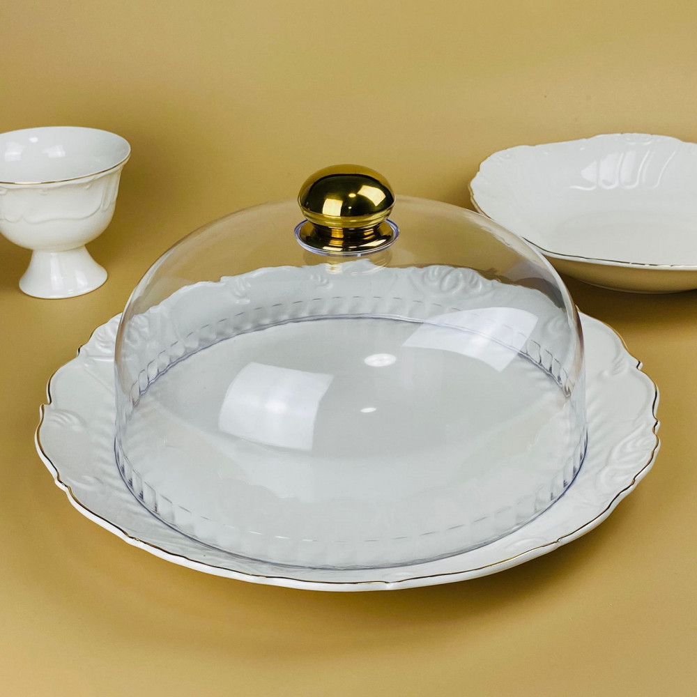 Блюдо с крышкой «Крокус золото» | Крокус золото | Lenardi