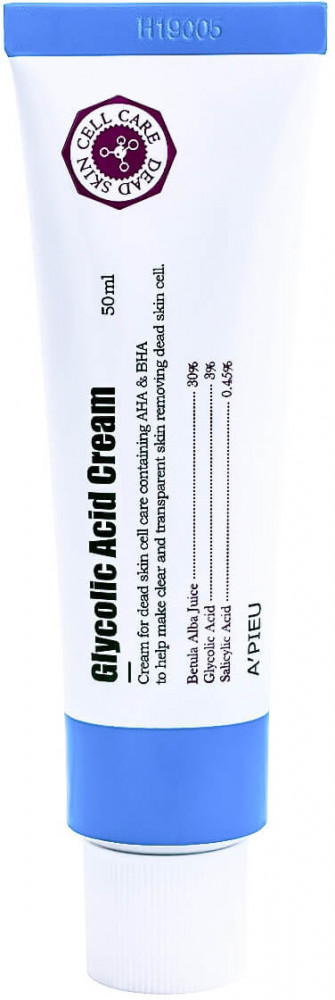 Обновляющий крем для лица с AHA и BHA «Glycolic Acid Cream» | A'pieu