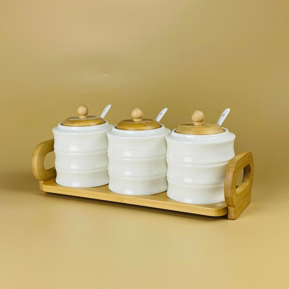 Набор банок для специй с ложками на подставке «Bamboo» | Bamboo | Lenardi