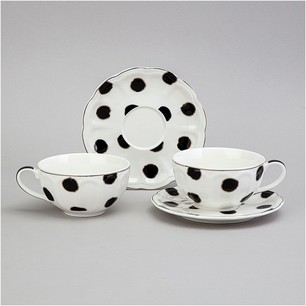 Набор чайных пар «Top Style» | Black spots | Lefard