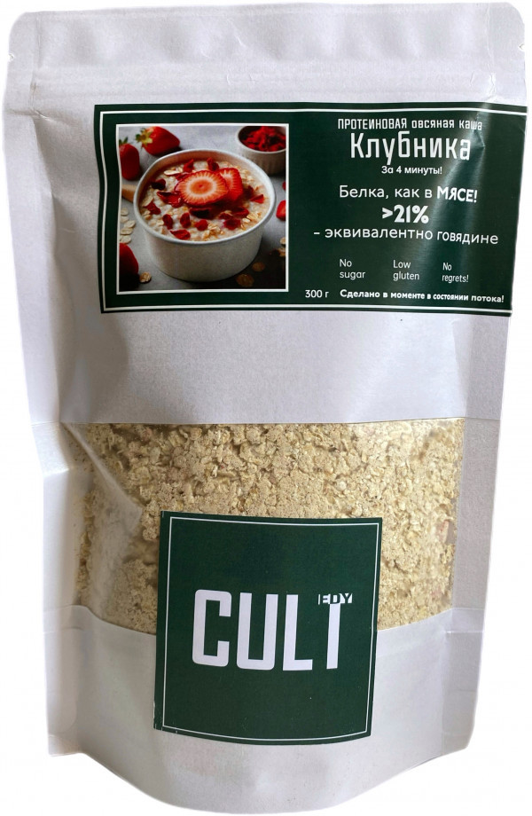Каша овсяная протеиновая с клубникой | CULT EDY