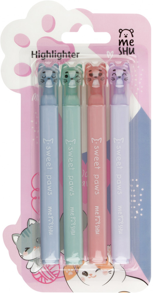 Набор текстовыделителей «Paw Pastel» | Say meow | Meshu