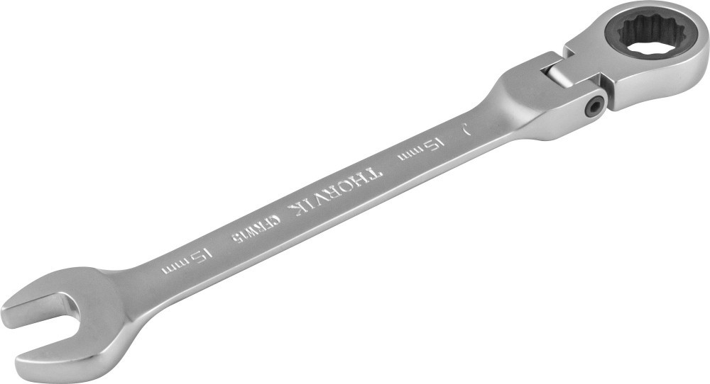 Ключ гаечный комбинированный трещоточный карданный 15 мм | Thorvik