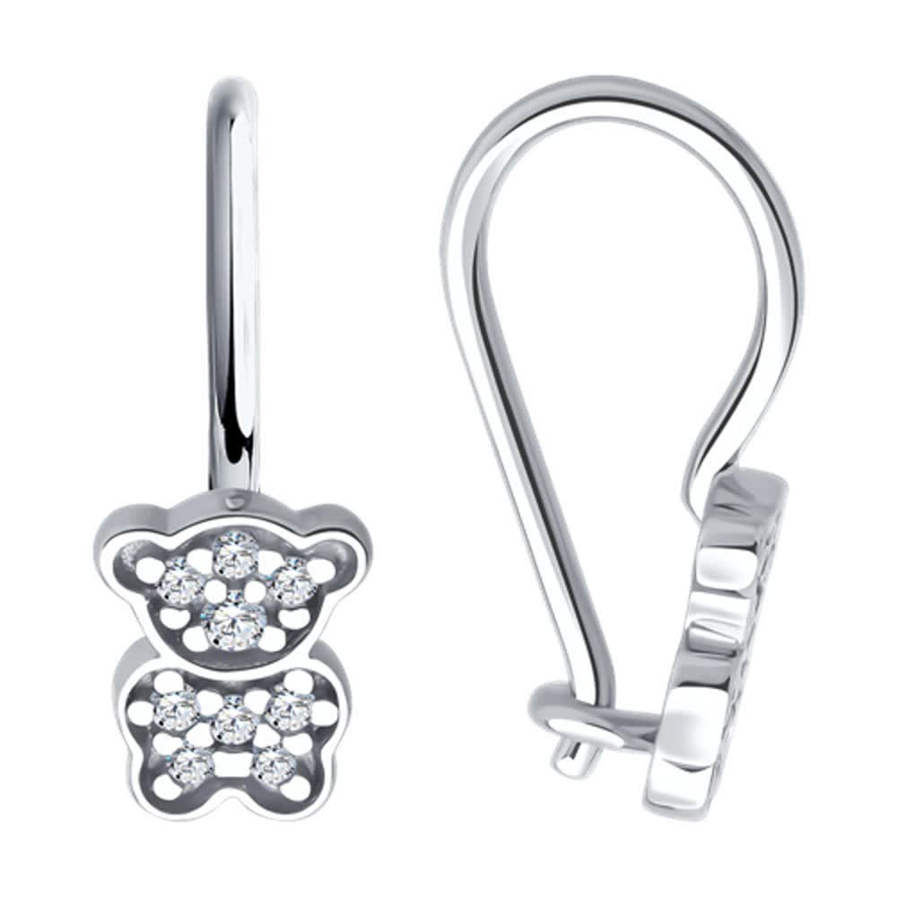 Серьги из серебра с фианитами | SOKOLOV