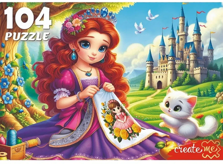 Пазл «Принцесса за вышиванием» | Create me | Рыжий кот
