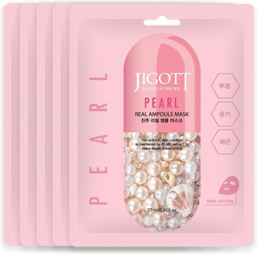 Набор тканевых масок «Pearl Real Ampoule Mask» | Jigott