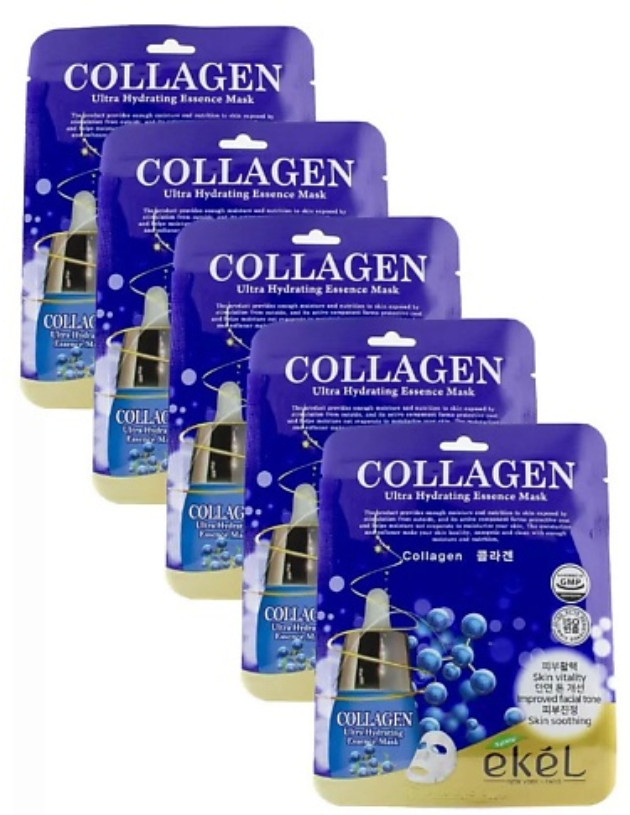 Набор масок для лица тканевых «Collagen Ultra Hydrating Essence Mask» | Ekel