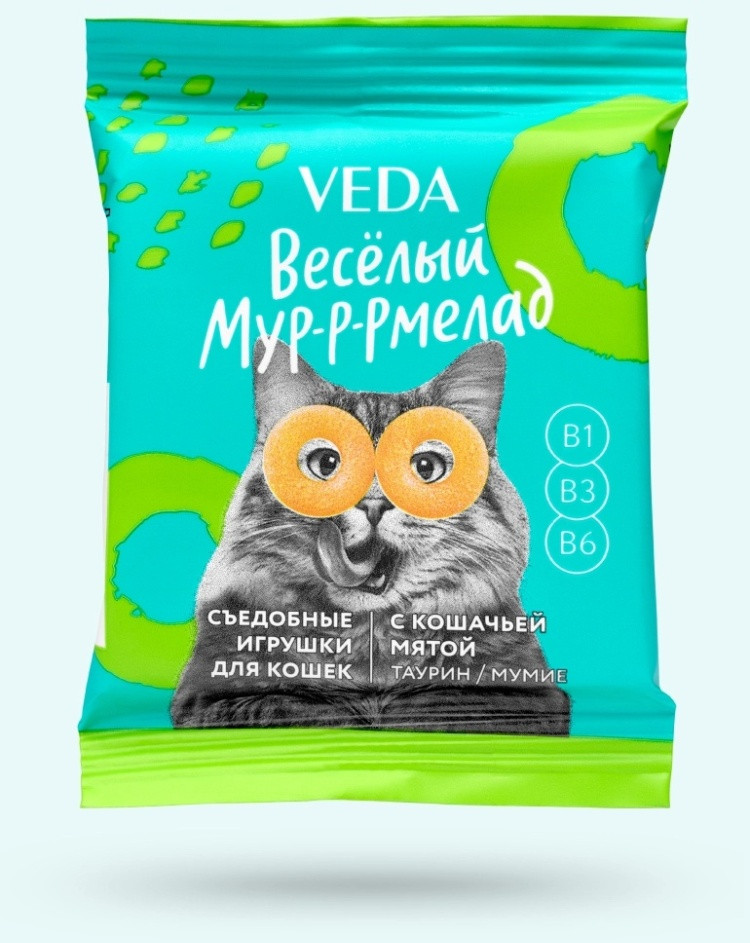 Лакомство для кошек «Веселый мур-р-рмелад с кошачьей мятой» | Veda