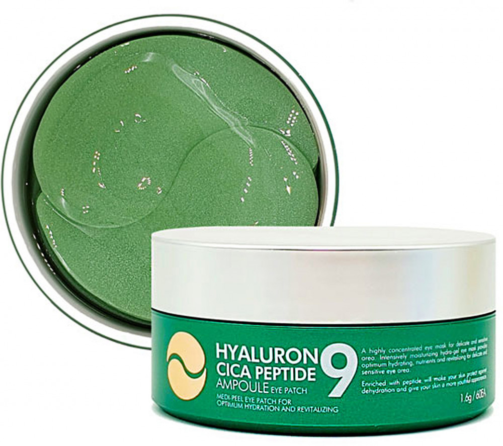 Патчи для глаз успокаивающие «Hyaluron Cica Peptide 9 Ampoule Eye Patch» | Medi Peel