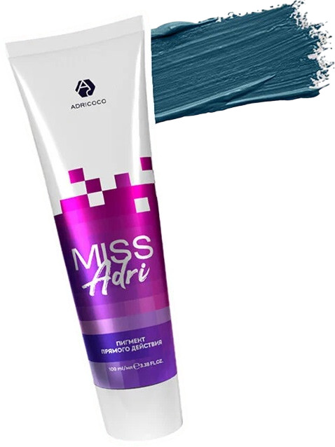 Пигмент прямого действия для волос, оттенок Неоновый аквамарин | Miss Adri | Adricoco