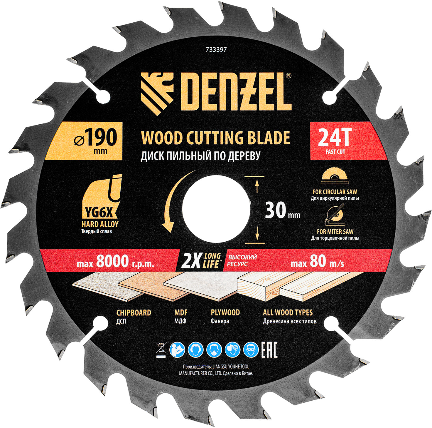 Пильный диск по дереву | Denzel