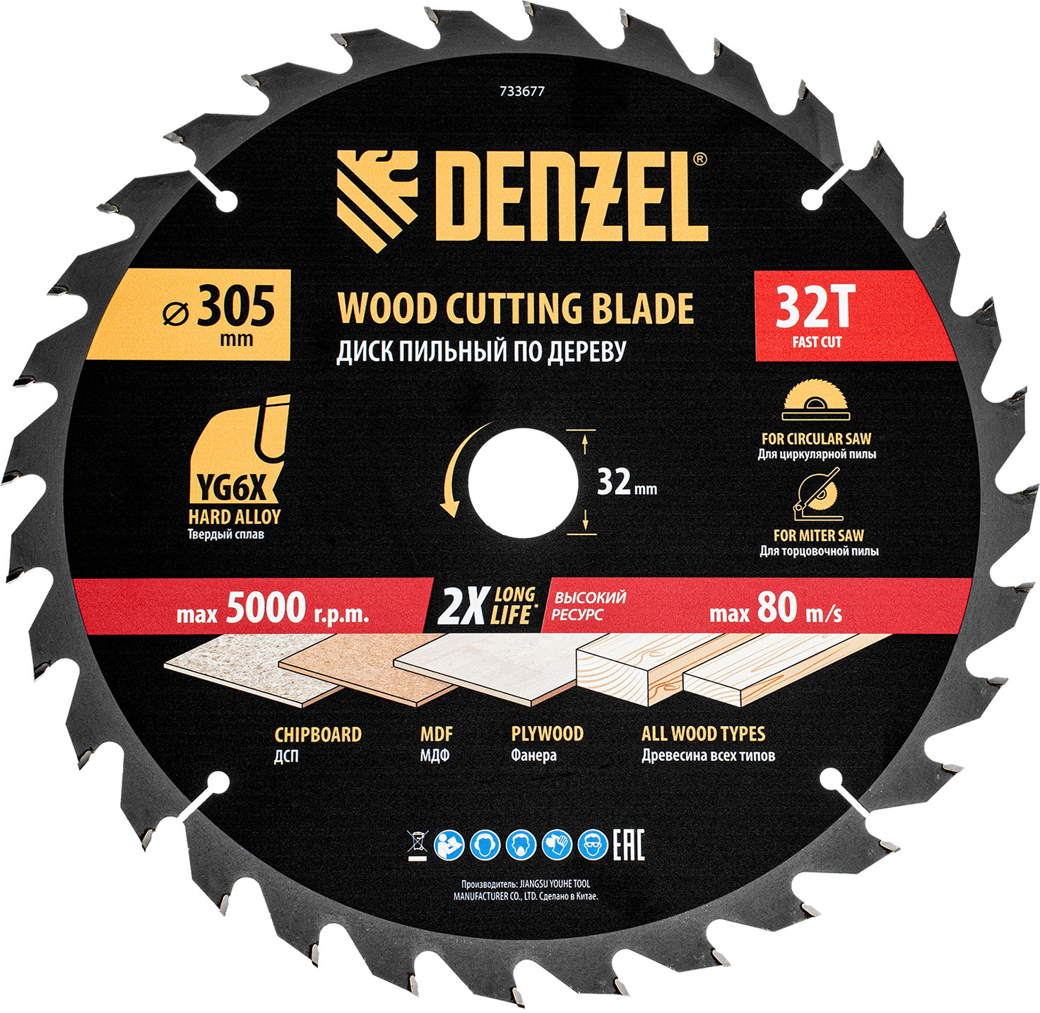 Пильный диск по дереву | Denzel