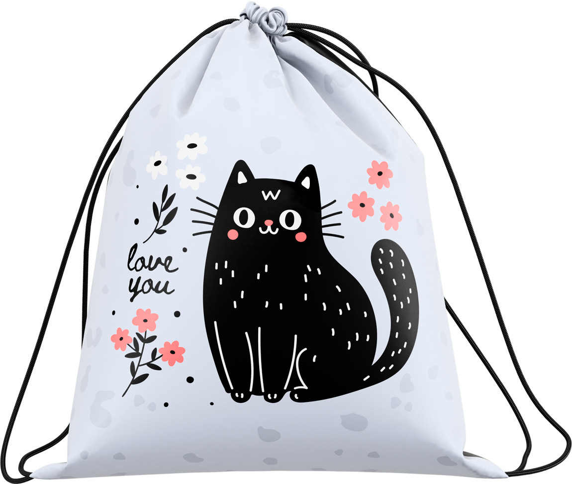 Мешок для обуви «Black Cat with Flowers» | ArtSpace