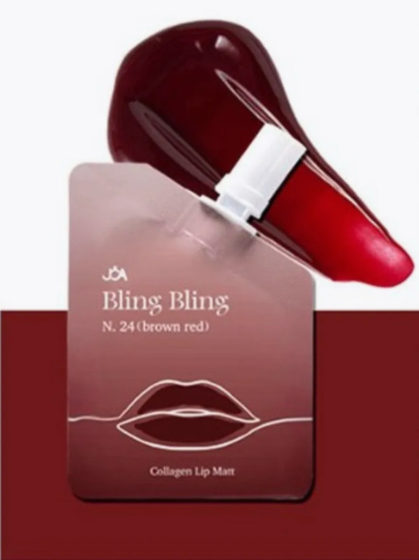 Тинт для губ «Bling Bling Collagen Lip Matt», оттенок 24 Brown Red | Joa