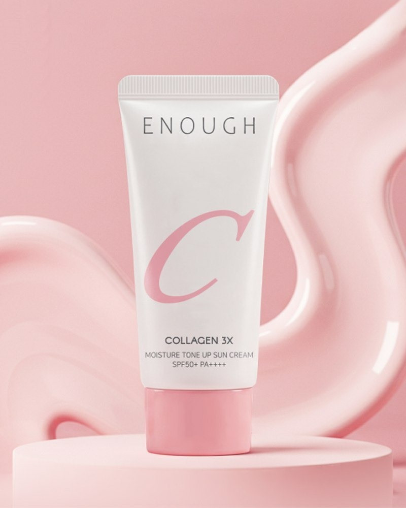 Крем для лица солнцезащитный «Moisture Tone Up Sun cream» SPF50+ PA++++ | Collagen 3X | Enough