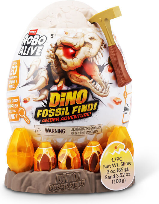 Игровой набор с динозавром и раскопками «Fossil Find Amber Adventure» | Robo Alive | Zuru