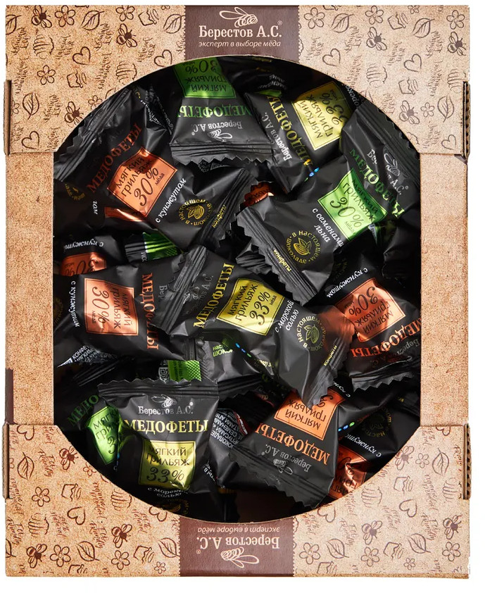 Мягкий грильяж ассорти с арахисом, семенами кунжута и льна «Медофеты TV» | Берестов А.С.