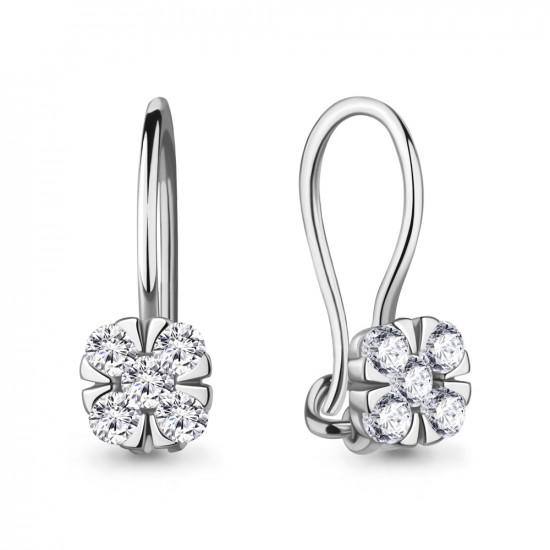 Серьги из серебра с фианитами