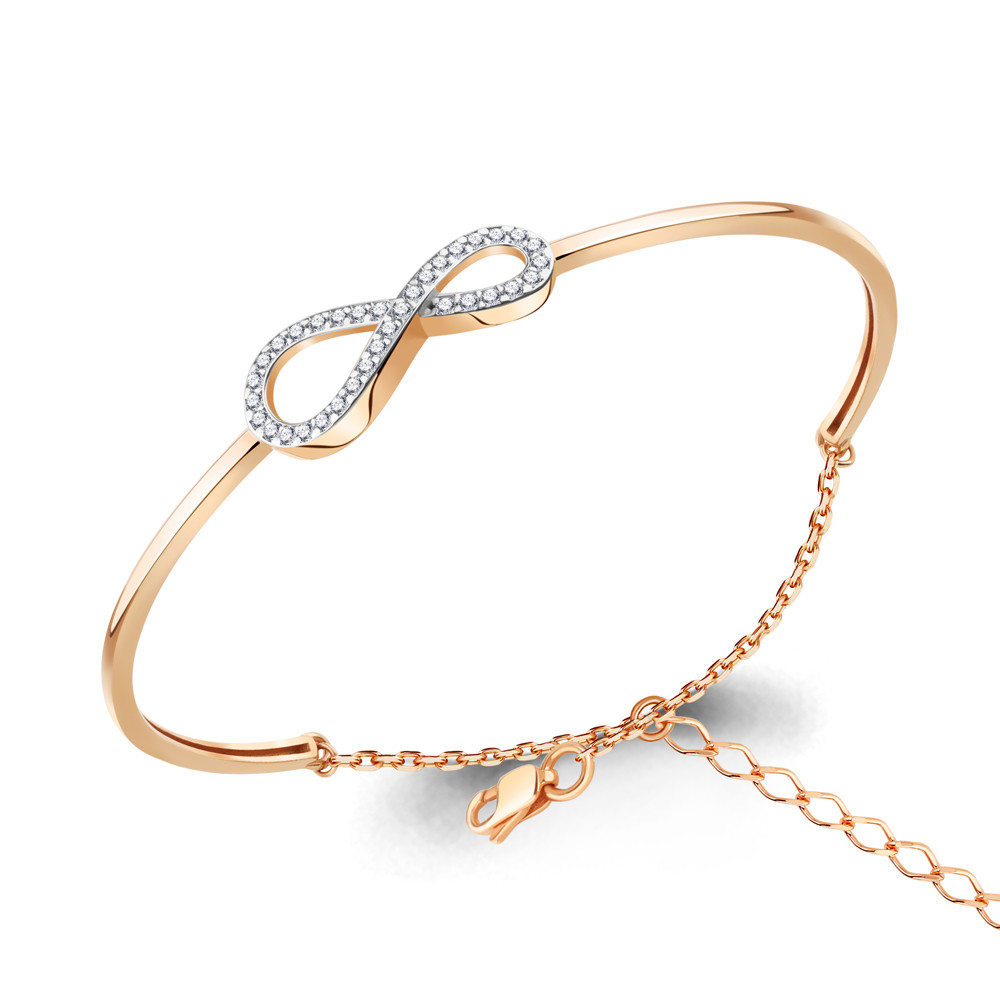 Браслет из золочёного серебра с фианитами | Aquamarine