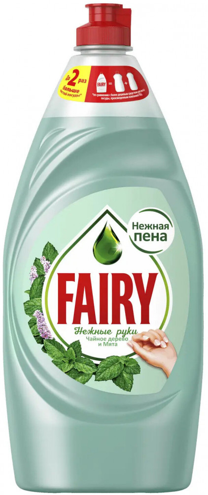 Средство для мытья посуды «Чайное дерево и мята» | Нежные руки | Fairy