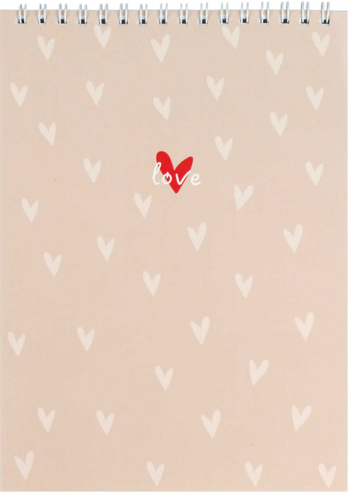 Блокнот «Сердечки на бежевом» | С любовью | Феникс +