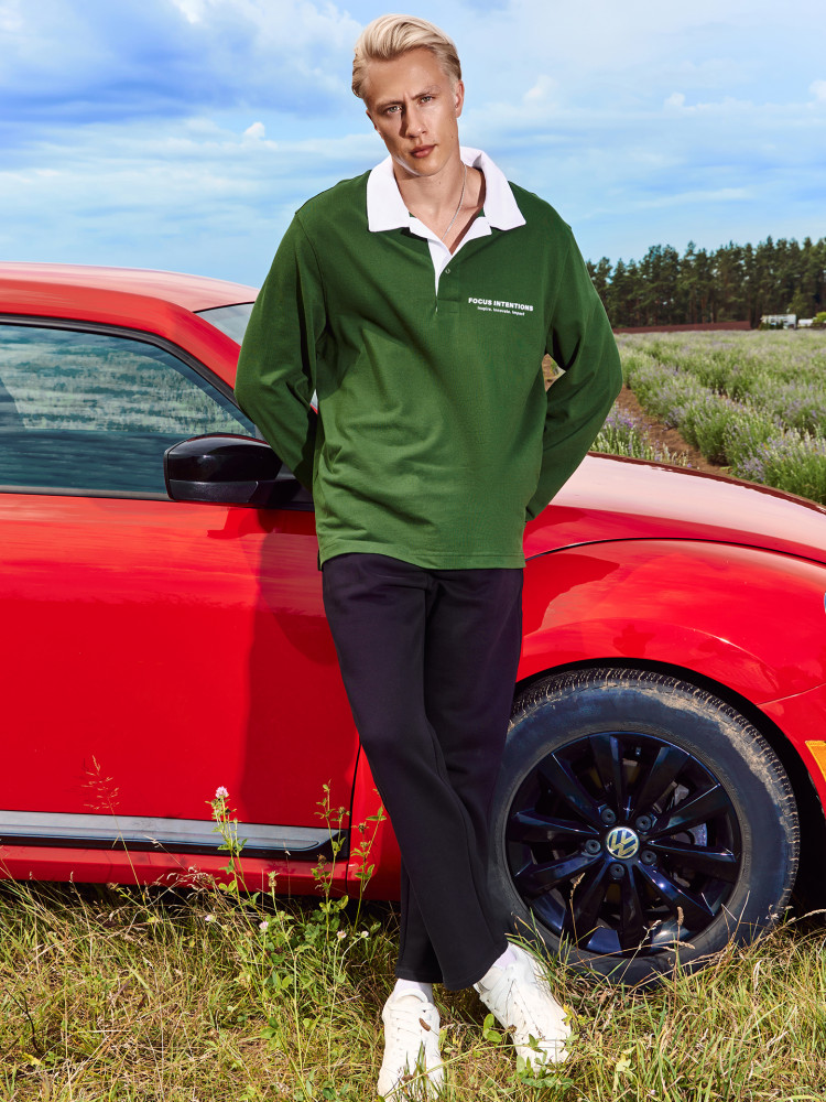 Лонгслив-поло мужской | Mark Formelle