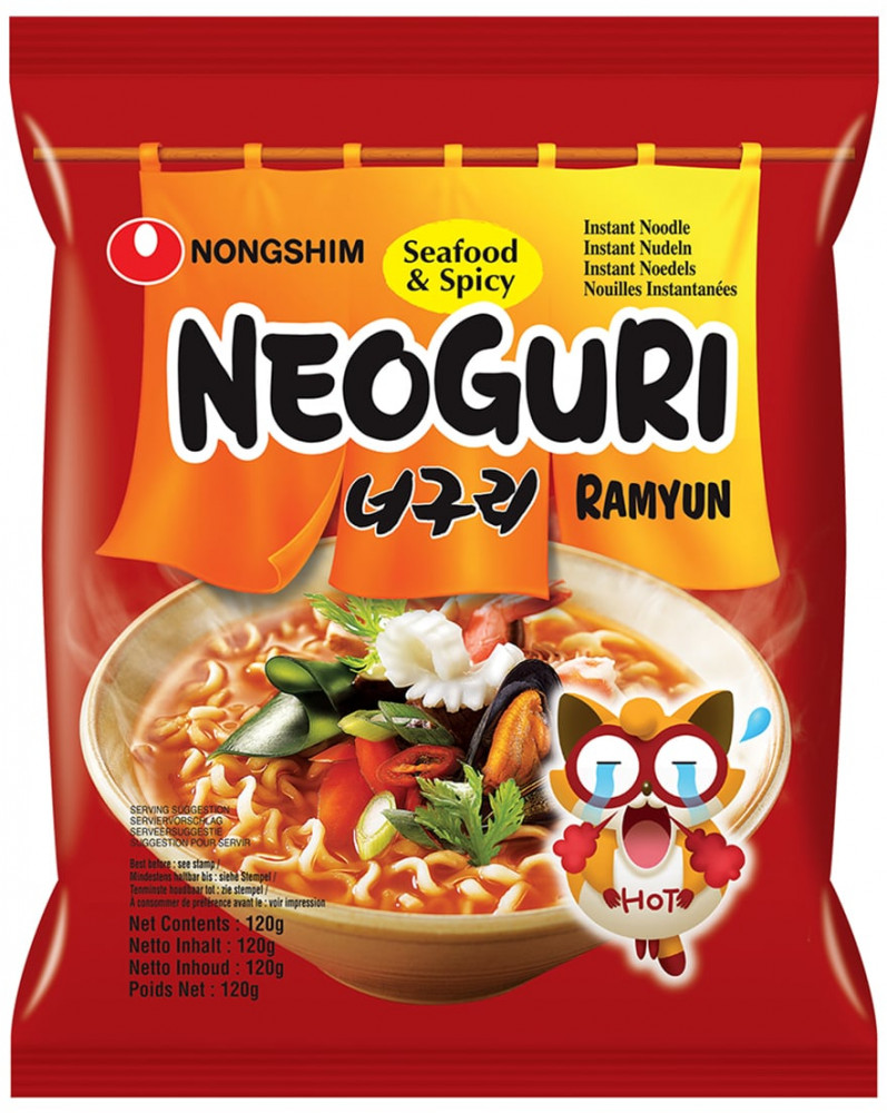 Лапша быстрого приготовления с морепродуктами острая «Neoguri. Hot» | Nongshim