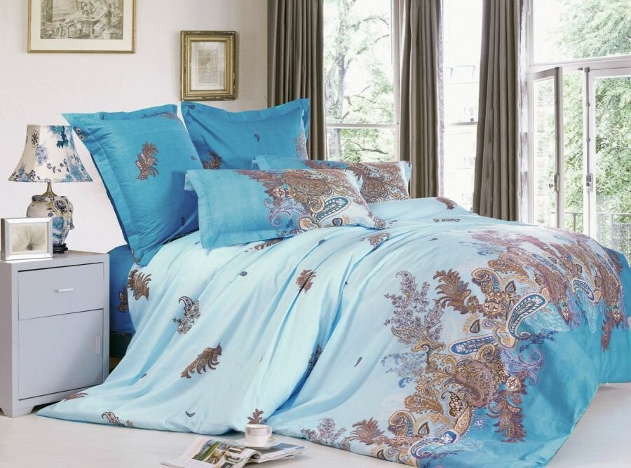 Комплект постельного белья | Сатин печатный | Сайлид-текстиль