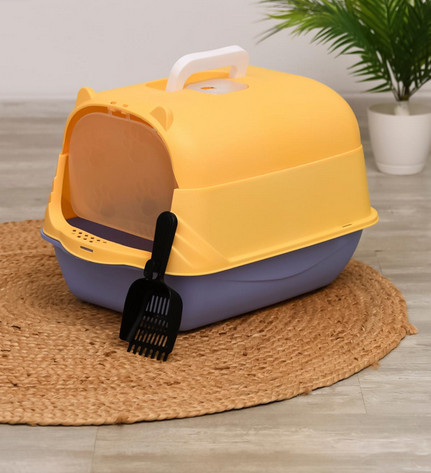 Туалет-лоток для кошек закрытый с дверцей и совком | Petshop