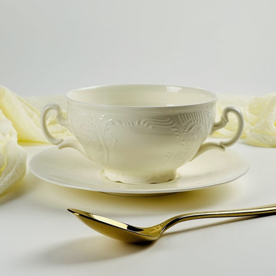 Бульонница с тарелкой «Maria Cream»