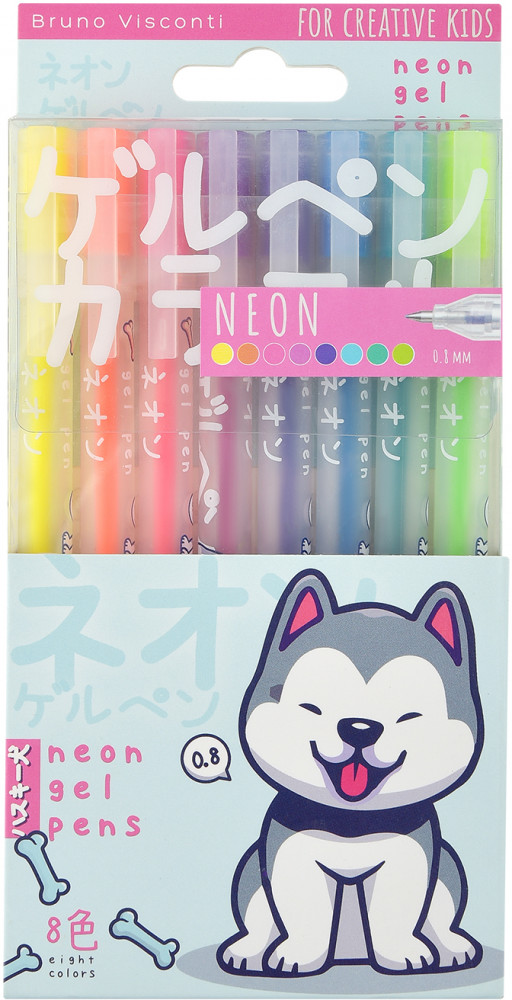 Набор ручек «UniWrite Neon. Kawaii animals» | Bruno Visconti