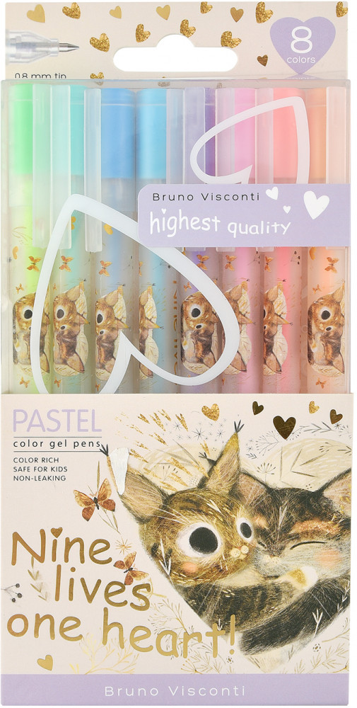 Набор ручек «UniWrite Pastels Котики приносят счастье» | Bruno Visconti