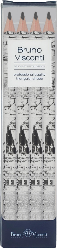 Набор карандашей чернографитовых «HappyGraphix jumbo. Газета» | Bruno Visconti