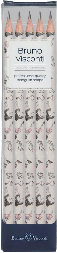 Набор карандашей чернографитовых «HappyGraphix. Девочка и единорог. Сердечки» | Bruno Visconti