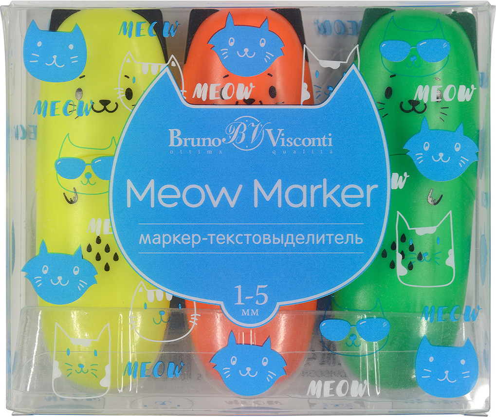 Набор текстовыделителей «Meow Marker» | Bruno Visconti