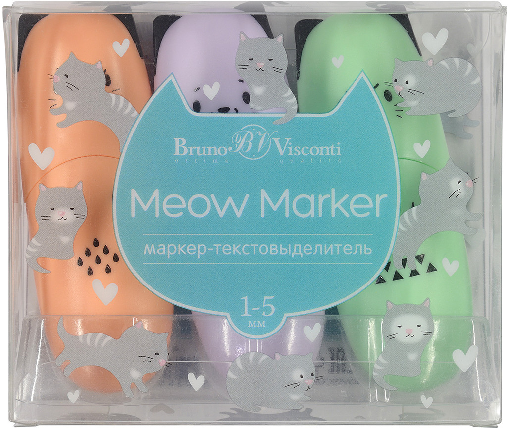 Набор текстовыделителей «Meow Marker» | Bruno Visconti