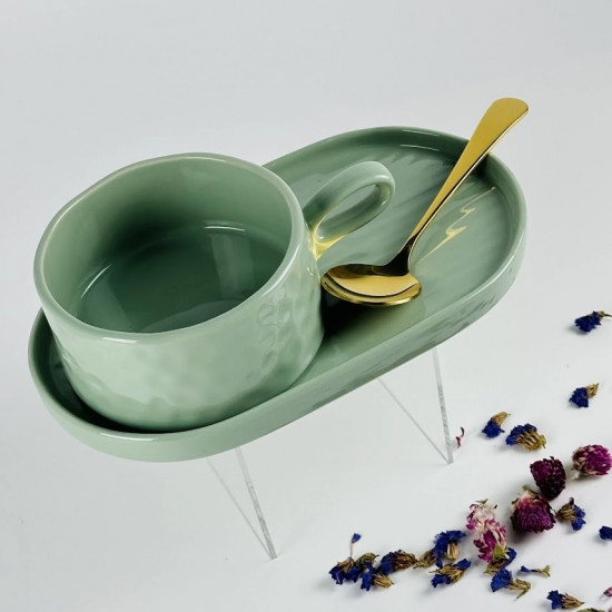 Бульонница с блюдцем и ложкой «Multicolor»