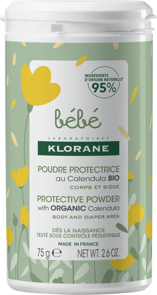 Тальк детский защитный с календулой «Poudre Protectrice au Calendula Bio» | Bebe | Klorane