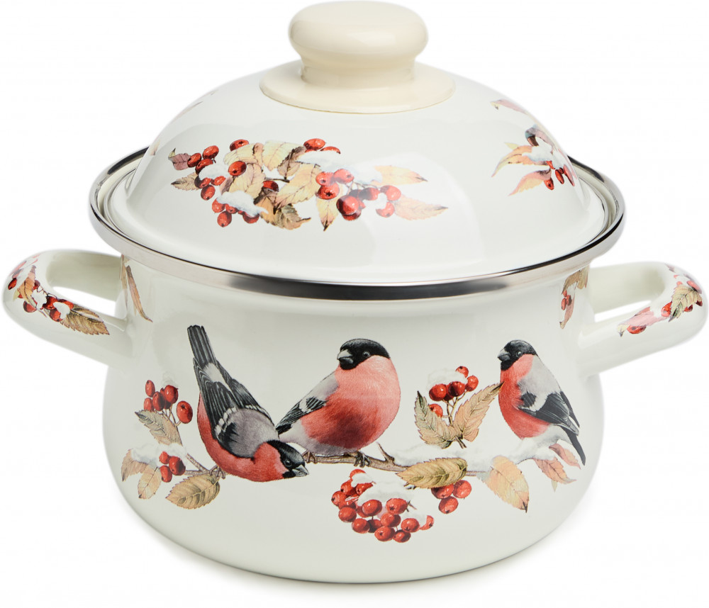 Кастрюля с крышкой «Лесная сказка. Снегири» | Лесная сказка | Agness