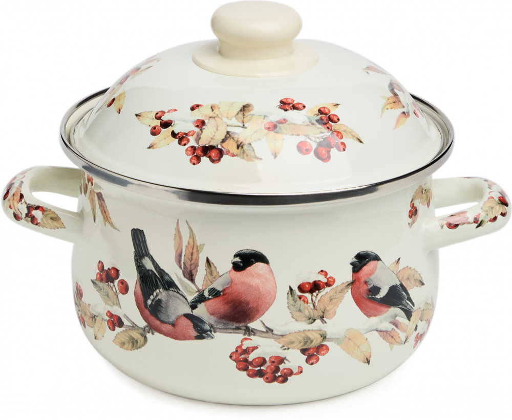 Кастрюля с крышкой «Лесная сказка. Снегири» | Лесная сказка | Agness