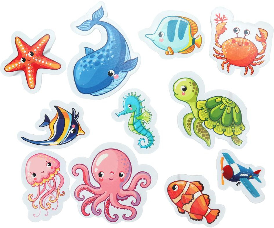 Набор стикеров для купания «Морские обитатели» | Капитошка