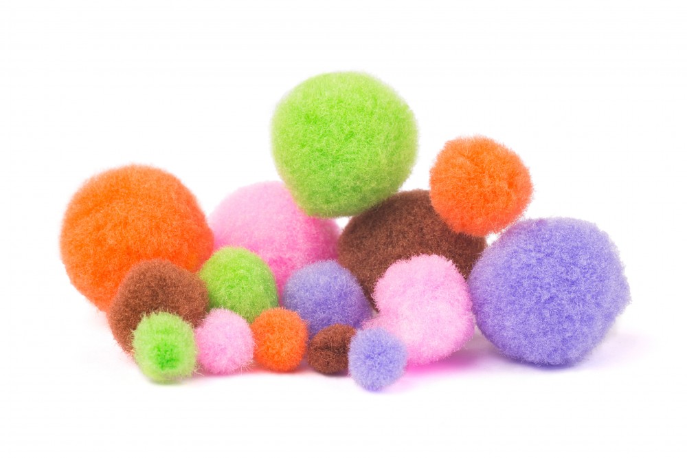 Пушистые помпоны для творчества, разные (160 штук) | АппликА