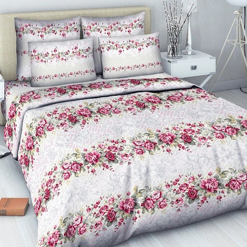 Комплект постельного белья «Французский шарм» (арт. 4618/1, 2-спальный, бязь, 2 наволочки 70х70) | Самоцветная | ТДЛ Текстиль