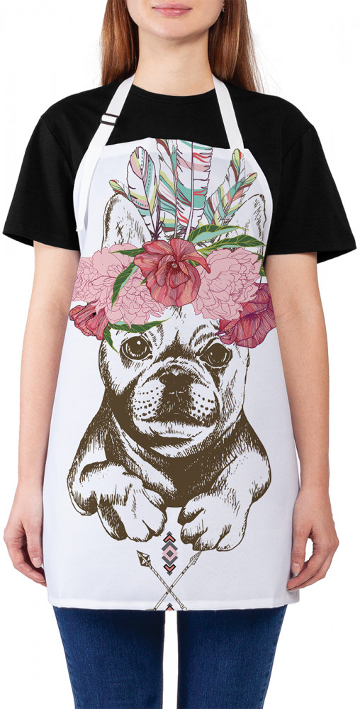Фартук для кухни «Бульдог с венком» | JoyArty