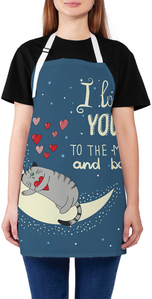 Фартук для кухни «Валентинка с котиком» | JoyArty