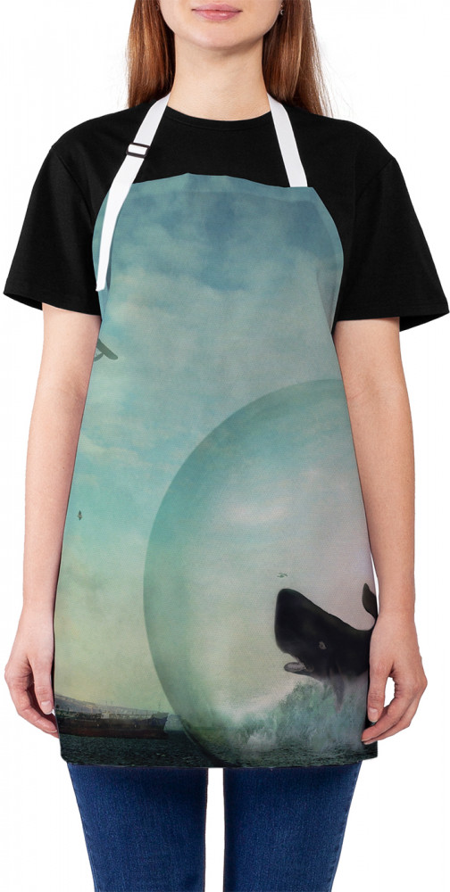 Фартук для кухни «Кит в прозрачном шаре» | JoyArty