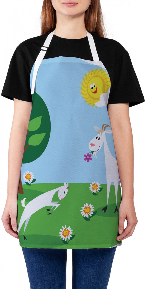 Фартук для кухни «Коза с козленком» | JoyArty
