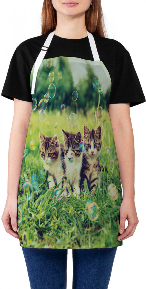 Фартук для кухни «Котята с пузырями» | JoyArty
