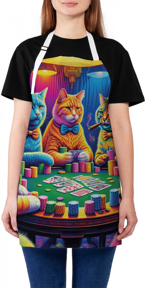 Фартук для кухни «Кошачий покер» | JoyArty