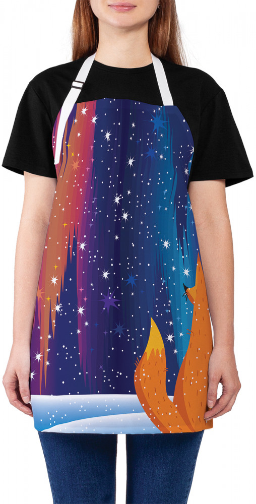 Фартук для кухни «Лиса в снегу» | JoyArty